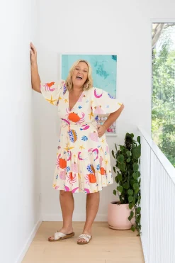 Proud Poppy Clothing Isla Bamboo Blend Dress in Crabby Patty CrabbyPatty Discount