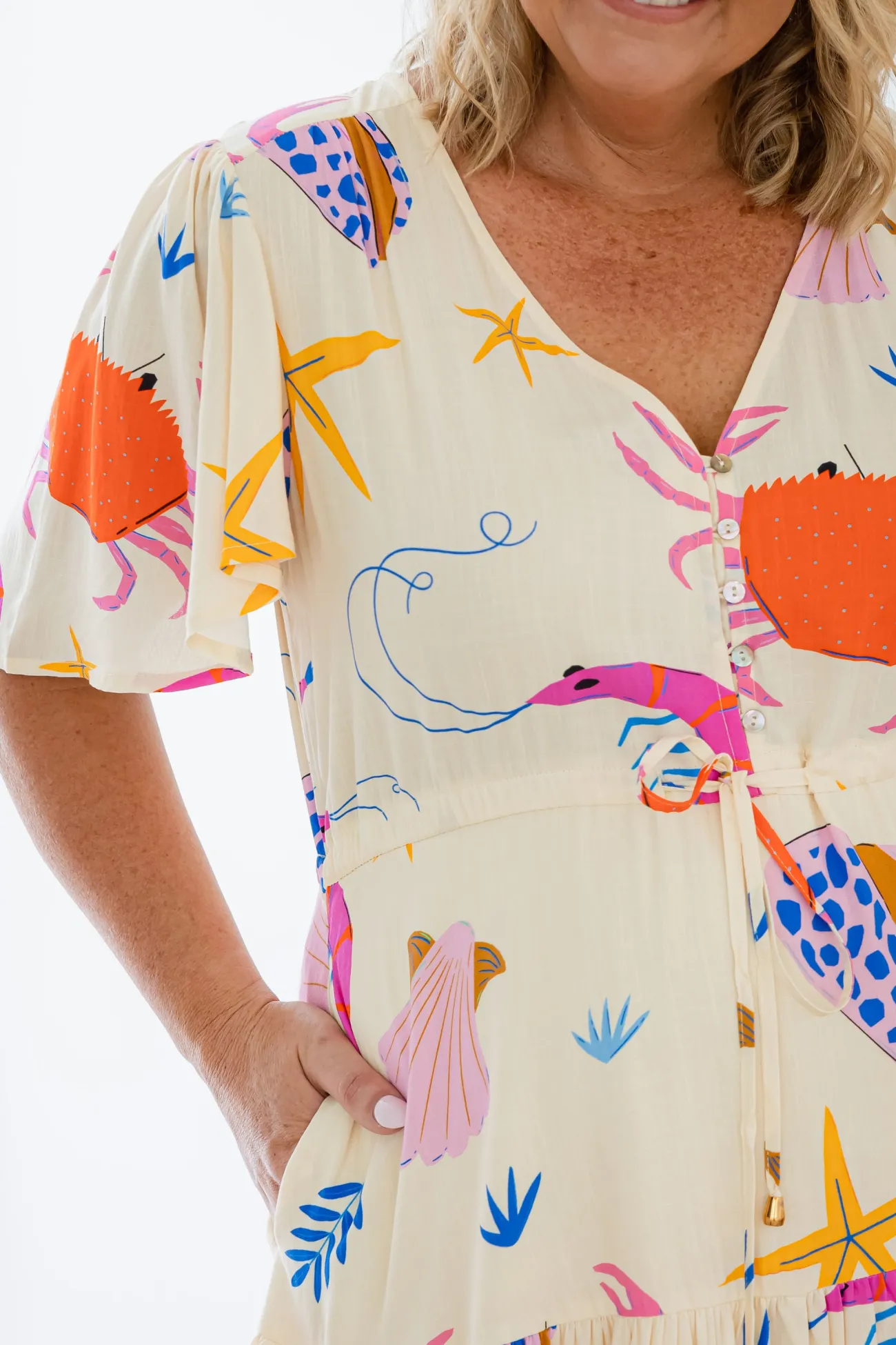 Proud Poppy Clothing Isla Bamboo Blend Dress in Crabby Patty CrabbyPatty Discount