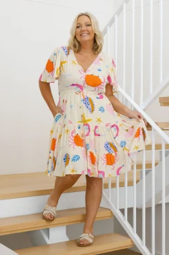 Proud Poppy Clothing Isla Bamboo Blend Dress in Crabby Patty CrabbyPatty Discount