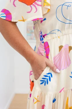 Proud Poppy Clothing Isla Bamboo Blend Dress in Crabby Patty CrabbyPatty Discount