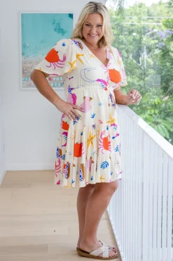 Proud Poppy Clothing Isla Bamboo Blend Dress in Crabby Patty CrabbyPatty Discount