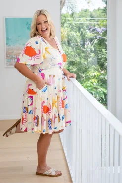 Proud Poppy Clothing Isla Bamboo Blend Dress in Crabby Patty CrabbyPatty Discount