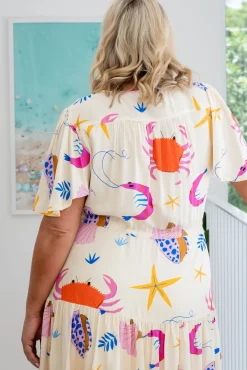 Proud Poppy Clothing Isla Bamboo Blend Dress in Crabby Patty CrabbyPatty Discount