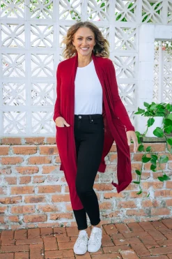 Proud Poppy Clothing Jane Cardigan in Burgundy Clearance