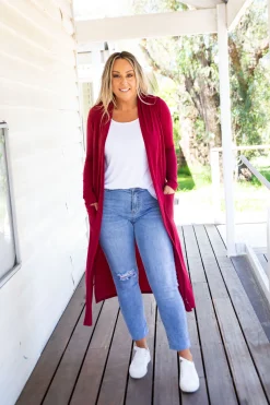 Proud Poppy Clothing Jane Cardigan in Burgundy Clearance