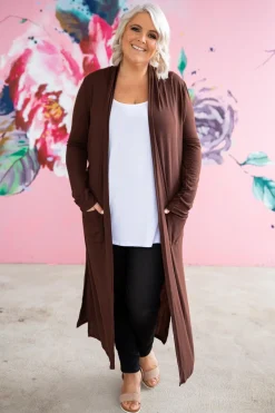 Proud Poppy Clothing Jane Cardigan in Chocolate Clearance