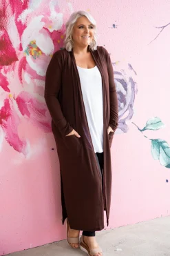 Proud Poppy Clothing Jane Cardigan in Chocolate Clearance