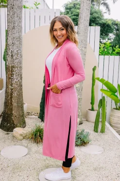 Proud Poppy Clothing Jane Cardigan in Dark Pink DarkPink Clearance