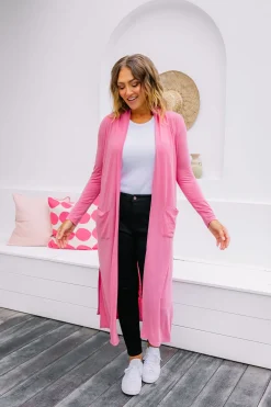 Proud Poppy Clothing Jane Cardigan in Dark Pink DarkPink Clearance