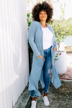 Proud Poppy Clothing Jane Cardigan in Dusty Blue DustyBlue New