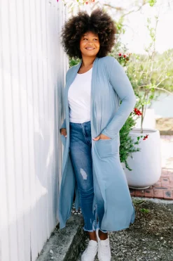 Proud Poppy Clothing Jane Cardigan in Dusty Blue DustyBlue New