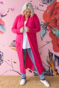 Proud Poppy Clothing Jane Cardigan in Hot Pink HotPink Fashion