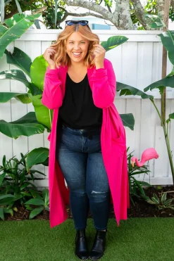 Proud Poppy Clothing Jane Cardigan in Hot Pink HotPink Fashion