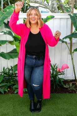 Proud Poppy Clothing Jane Cardigan in Hot Pink HotPink Fashion