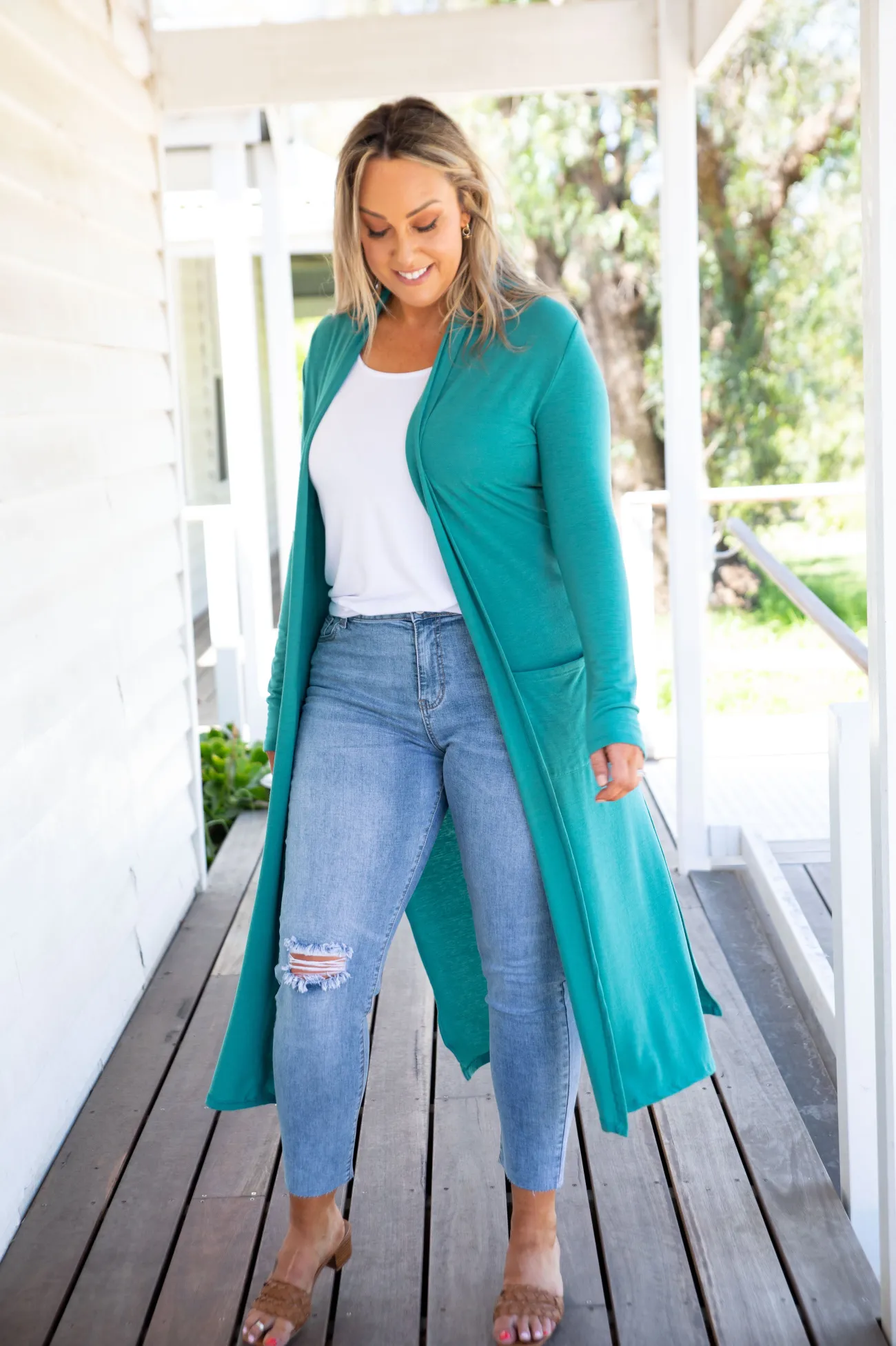 Proud Poppy Clothing Jane Cardigan in Jade Hot