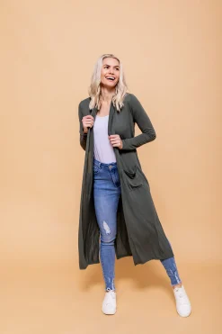 Proud Poppy Clothing Jane Cardigan in Khaki Sale
