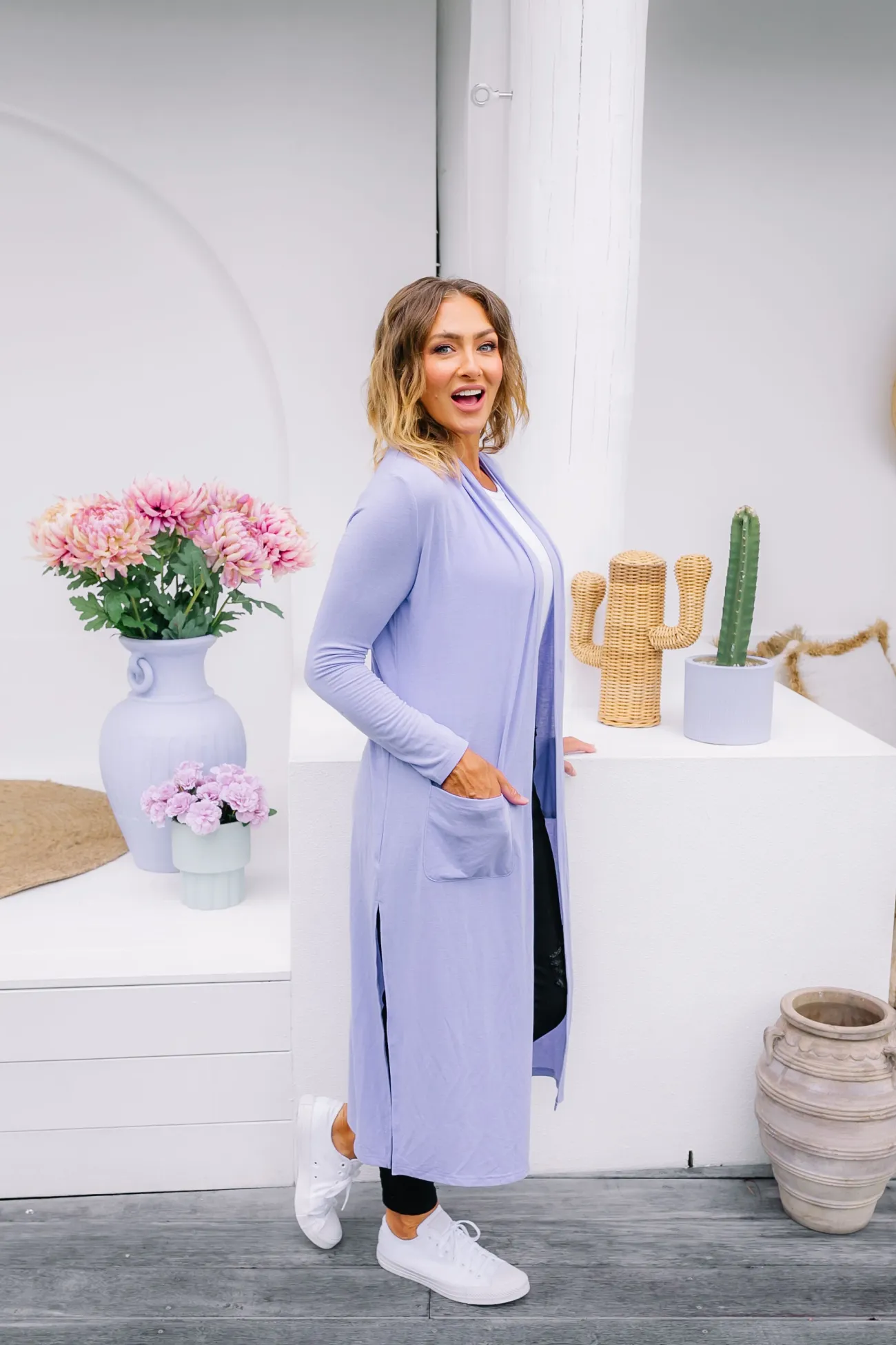 Proud Poppy Clothing Jane Cardigan in Lavender Clearance