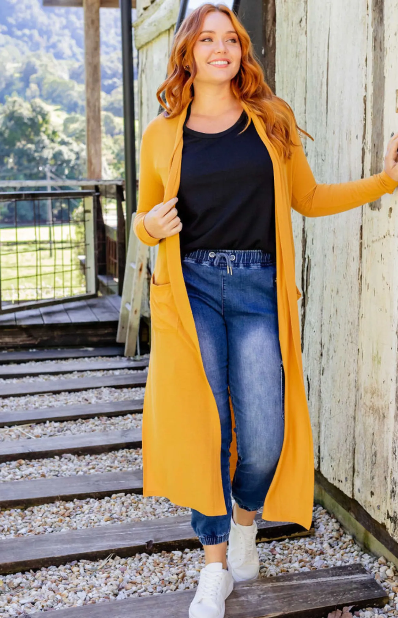 Proud Poppy Clothing Jane Cardigan in Mustard New
