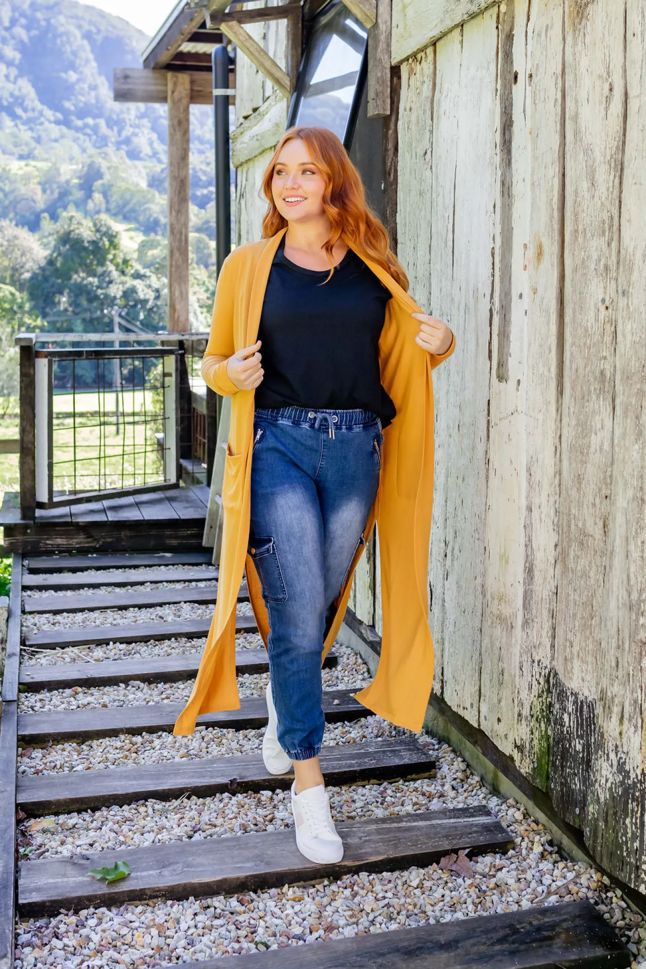 Proud Poppy Clothing Jane Cardigan in Mustard New