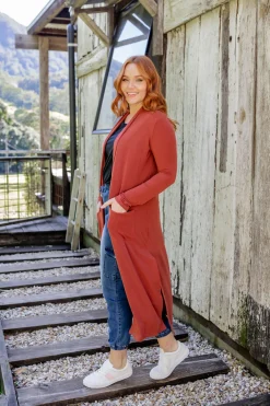 Proud Poppy Clothing Jane Cardigan in Rust Hot