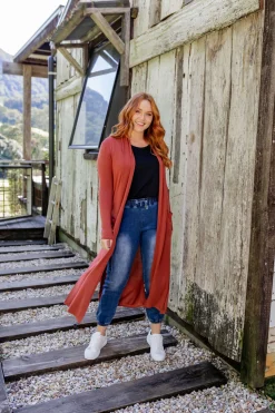 Proud Poppy Clothing Jane Cardigan in Rust Hot