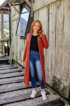 Proud Poppy Clothing Jane Cardigan in Rust Hot