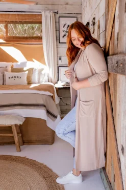 Proud Poppy Clothing Jane Cardigan in Stone Outlet