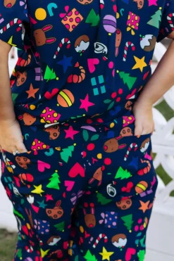 Proud Poppy Clothing Jazz Scrubs Set in Kasey Christmas by Kasey Rainbow Outlet