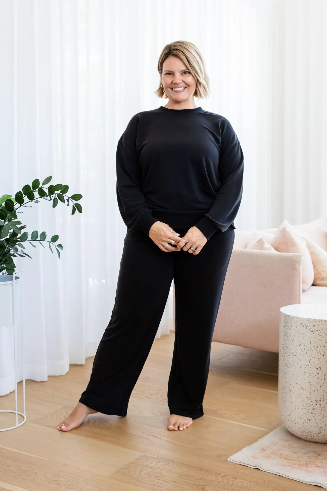 Proud Poppy Clothing Jenny Lounge Modal Blend Sweater in Black Clearance