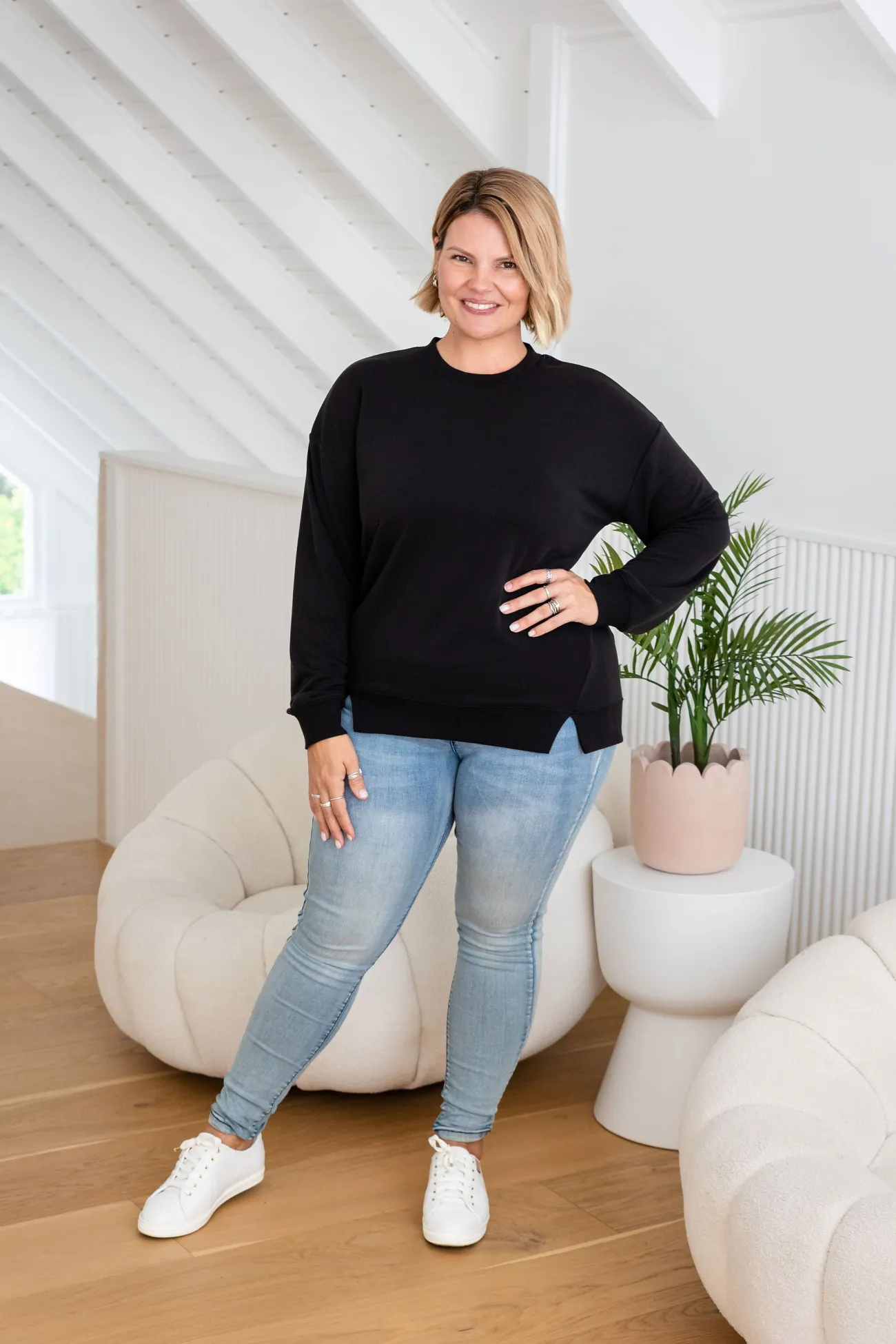 Proud Poppy Clothing Jenny Lounge Modal Blend Sweater in Black Clearance