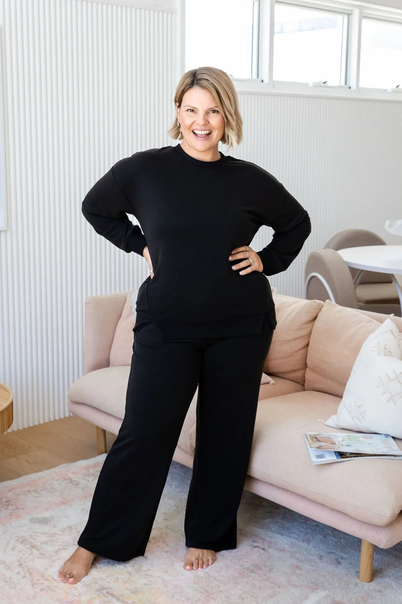 Proud Poppy Clothing Jenny Lounge Modal Blend Sweater in Black Clearance