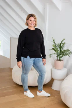 Proud Poppy Clothing Jenny Lounge Modal Blend Sweater in Black Clearance
