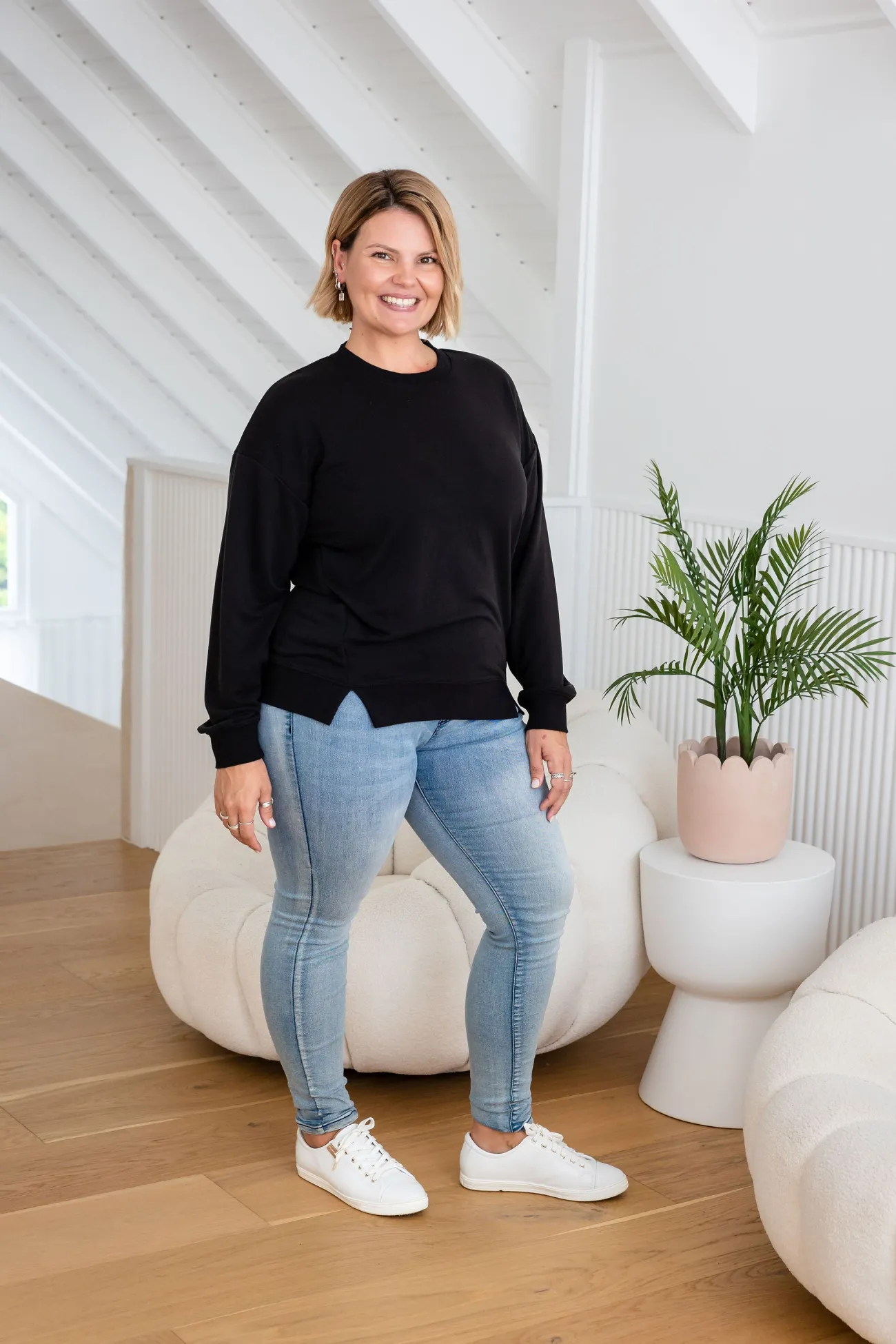 Proud Poppy Clothing Jenny Lounge Modal Blend Sweater in Black Clearance