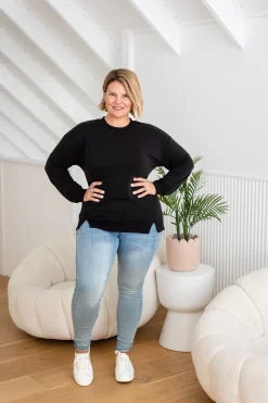 Proud Poppy Clothing Jenny Lounge Modal Blend Sweater in Black Clearance