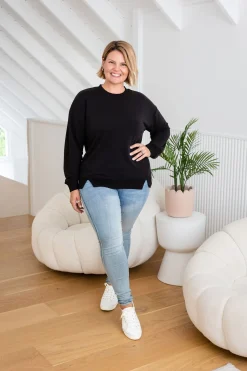 Proud Poppy Clothing Jenny Lounge Modal Blend Sweater in Black Clearance