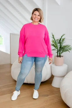 Proud Poppy Clothing Jenny Lounge Modal Blend Sweater in Magenta Clearance