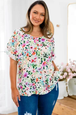 Proud Poppy Clothing Julia Linen Blend Top in Rose Fleur RoseFleur Fashion