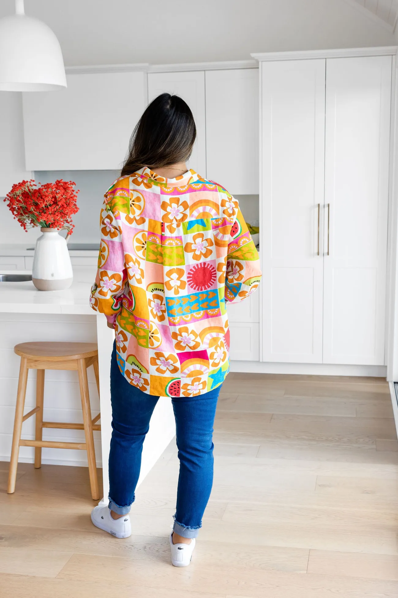 Proud Poppy Clothing Lana Linen Blend Shirt in Summer Crush SummerCrush Clearance