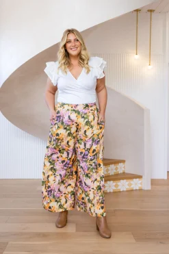 Proud Poppy Clothing Larsa Linen Blend Pants in Mirage Fashion