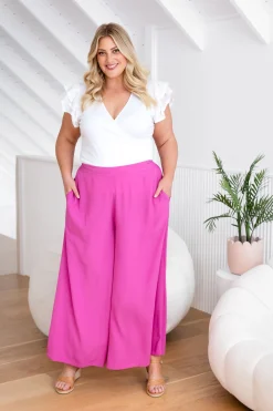 Proud Poppy Clothing Larsa Pants in Fuchsia Pink FuchsiaPink Outlet