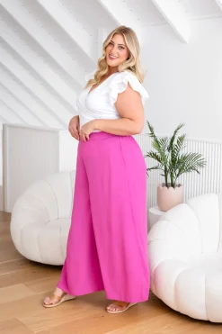 Proud Poppy Clothing Larsa Pants in Fuchsia Pink FuchsiaPink Outlet