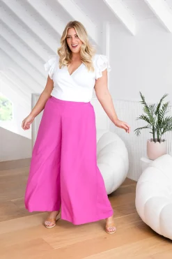 Proud Poppy Clothing Larsa Pants in Fuchsia Pink FuchsiaPink Outlet