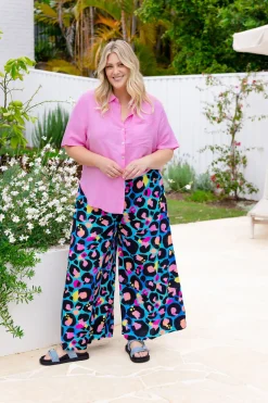 Proud Poppy Clothing Larsa Pants in Kasey Leopard by Kasey Rainbow New
