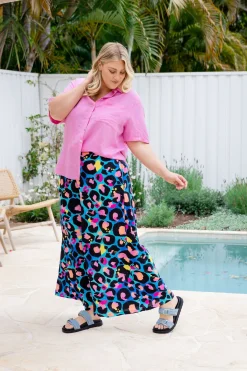 Proud Poppy Clothing Larsa Pants in Kasey Leopard by Kasey Rainbow New