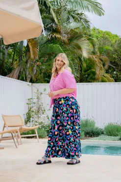 Proud Poppy Clothing Larsa Pants in Kasey Leopard by Kasey Rainbow New