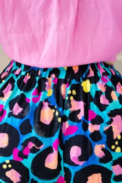 Proud Poppy Clothing Larsa Pants in Kasey Leopard by Kasey Rainbow New