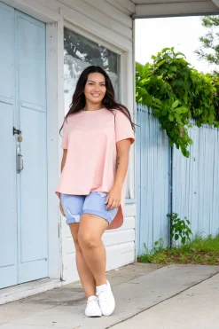 Proud Poppy Clothing Macey Hi-Low T-Shirt in Blush Pink BlushPink Outlet