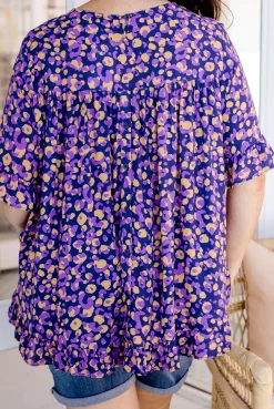 Proud Poppy Clothing Magnolia Purple Leopard Print Top Online