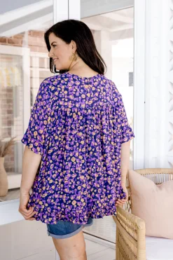 Proud Poppy Clothing Magnolia Purple Leopard Print Top Online