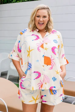 Proud Poppy Clothing Marlo Bamboo Blend Shirt in Crabby Patty CrabbyPatty Sale